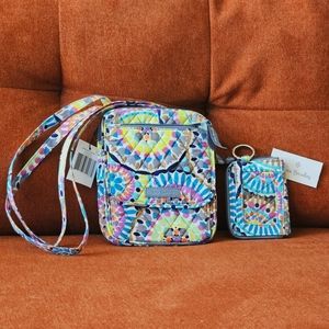 Vera Bradley RFID Crossbody Bag & Wallet Bundle SUNNY MEDALLION NWT